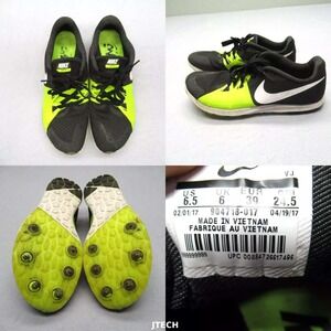 Nike Racing‎ Track Shoes Mens 6.5 Black Green Track & Field Spikes Zoom Rival XC